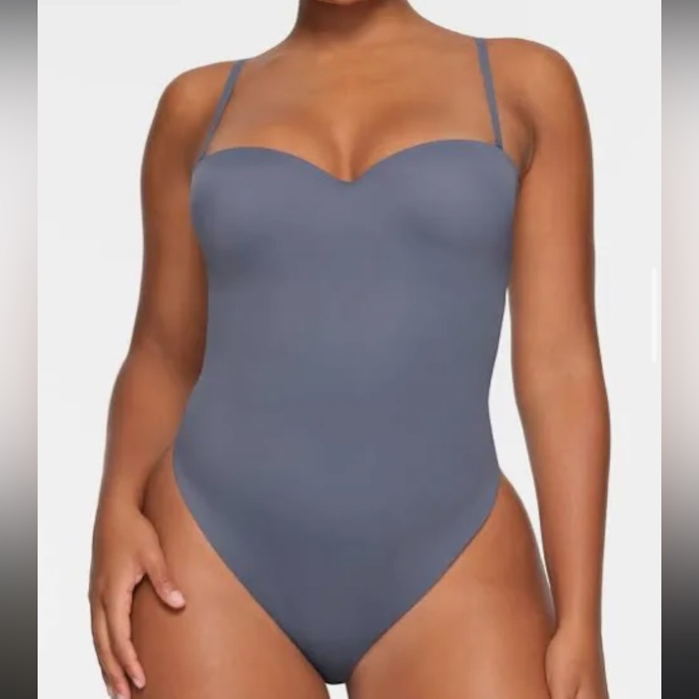 NEW Skims Contour Lift Straight Neck Bodysuit Slate Small - Picture 2 of 9